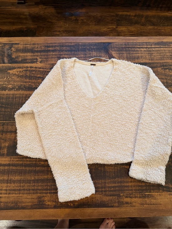 Free People Sweaters - Free People Cozy Cream V-Neck Sweater